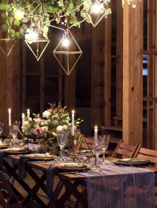 Beautiful table setting in the barn
