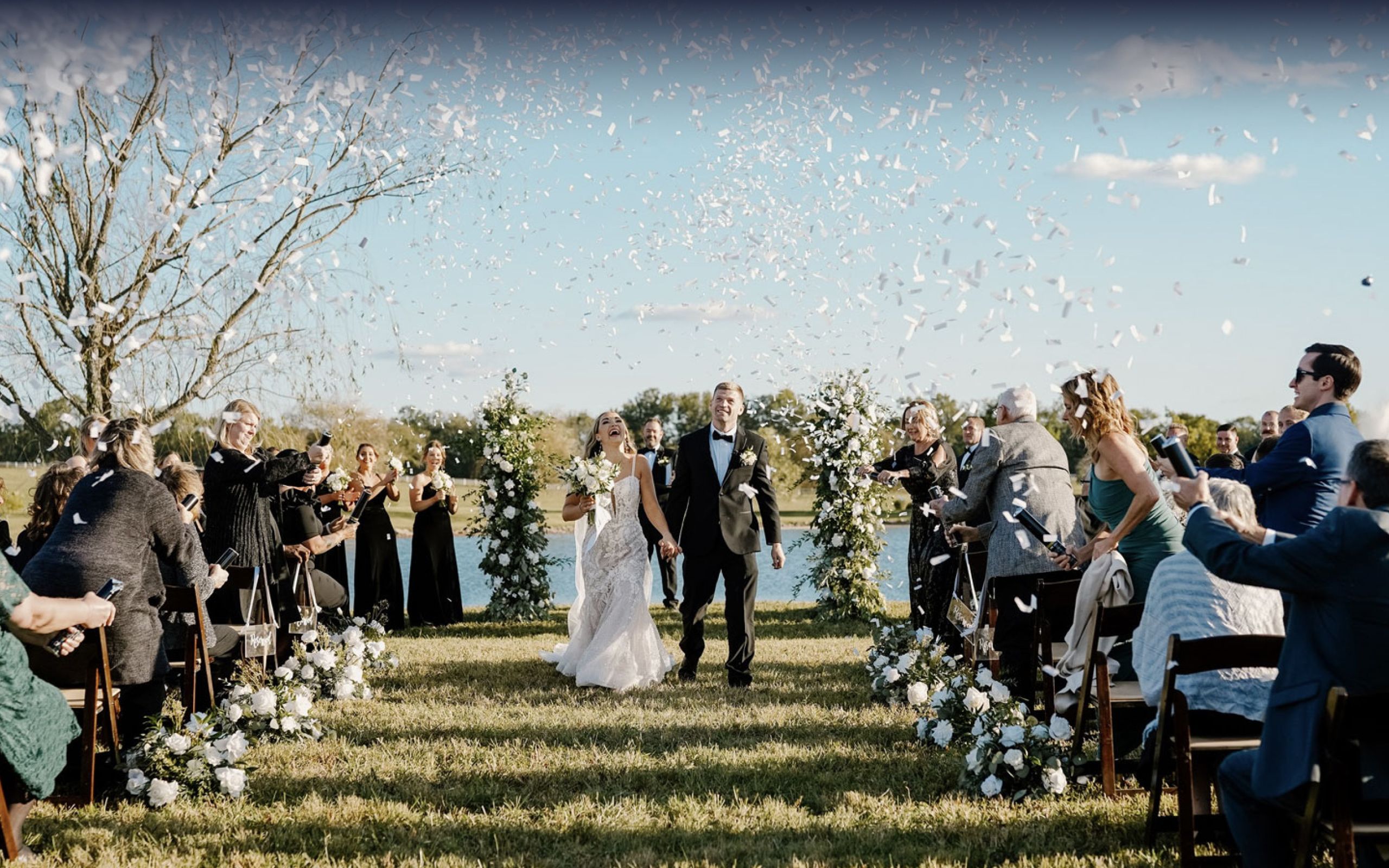 Couple celebrating a wedding